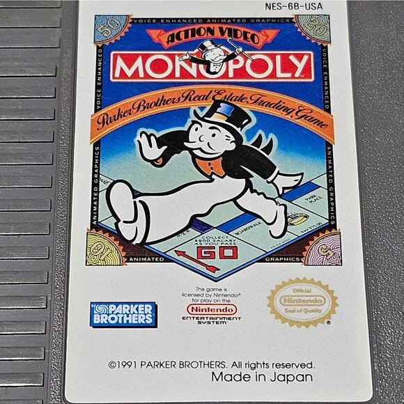 MONOPOLY NES Nintendo 1991 Classic Original Authentic Clean Tested Game - Picture 2 of 4